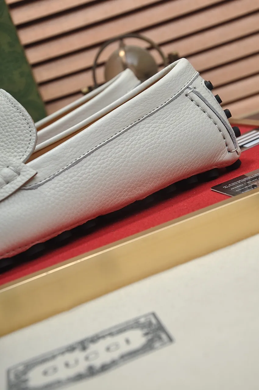 Men's Men's Shoes💰420💶【GUCCI】 (High-end Niuli) New 🍀Gucci*——Gucci Doudou Shoes! Made of imported original cowhide, the inner top layer is comfortable cowhide lining! Original wear-resistant rubber outsole! High quality products! Code number 38-44!